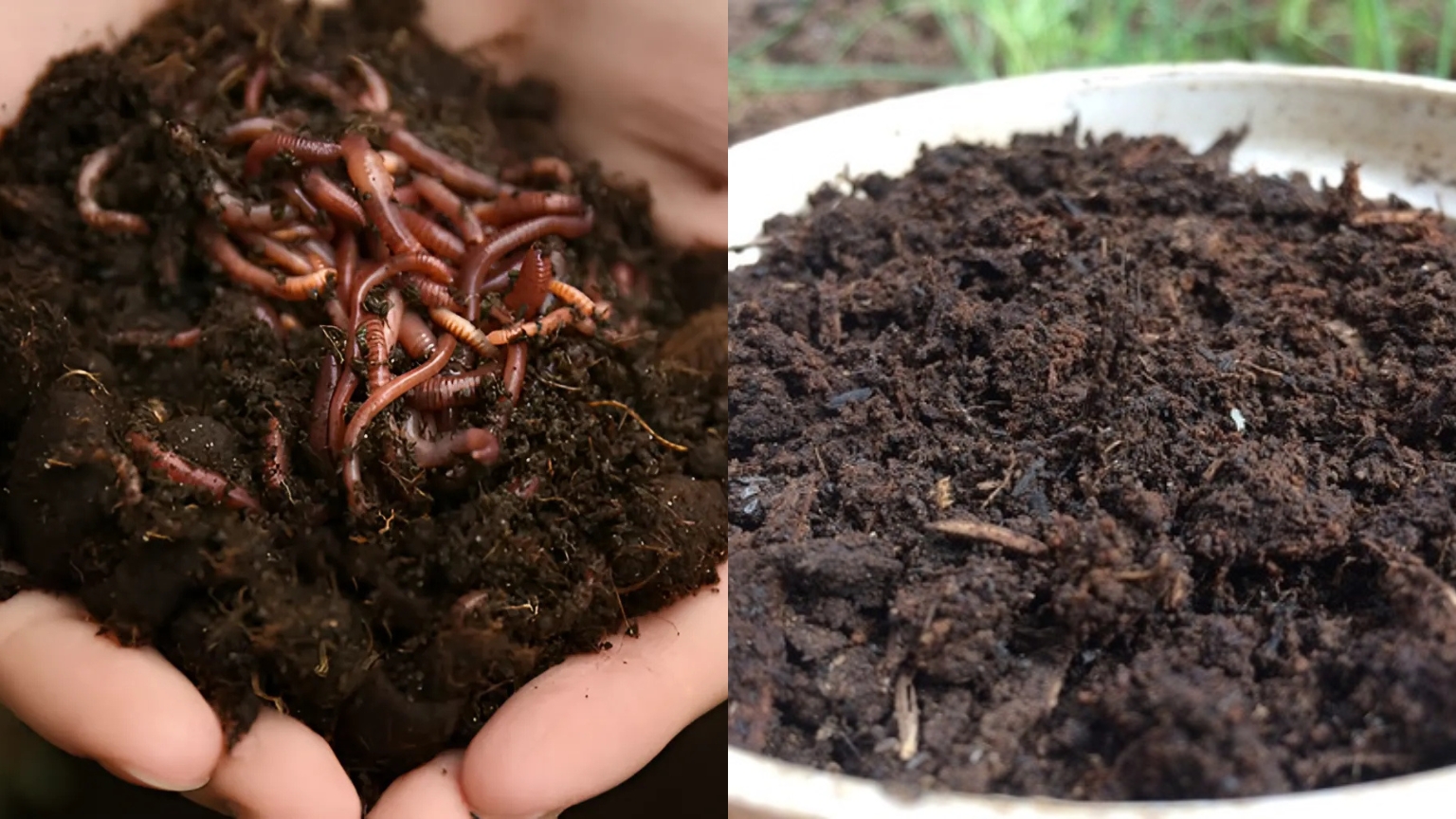 Phân trùn quế, phân bò hoai mục giúp giá thể giàu dinh dưỡng