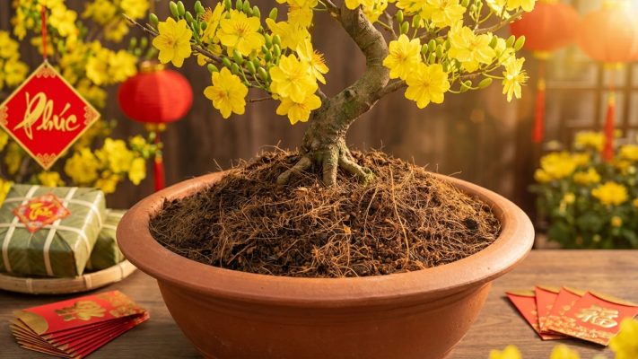 Giá thể trồng mai vàng quyết định đến khả năng ra hoa của cây